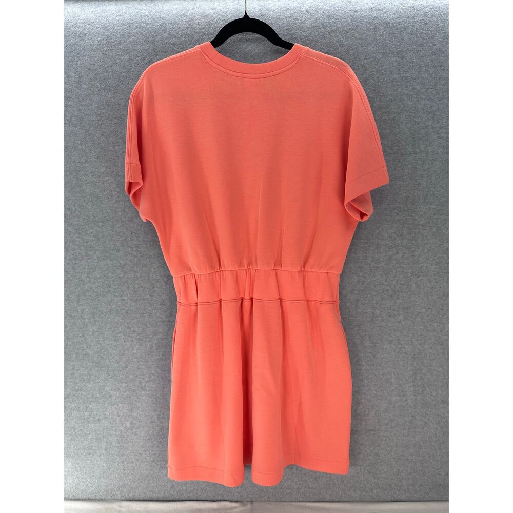 SPANX Womens sz M AirEssentials Cinched Mini Dress Coral Bright Scuba Athleisure - Picture 3 of 9
